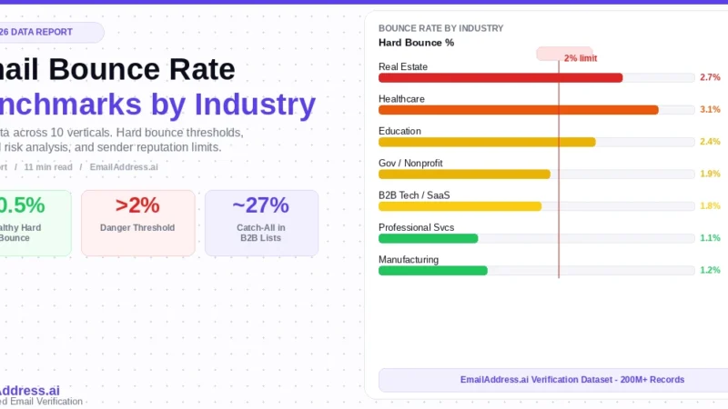 email bounce rate benchmarks by industry 2026 data report emailaddress.ai