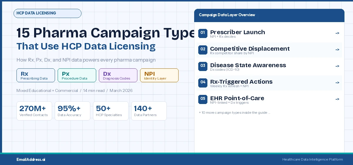 HCP Data Licensing: 15 Pharma Campaign Types (2026)